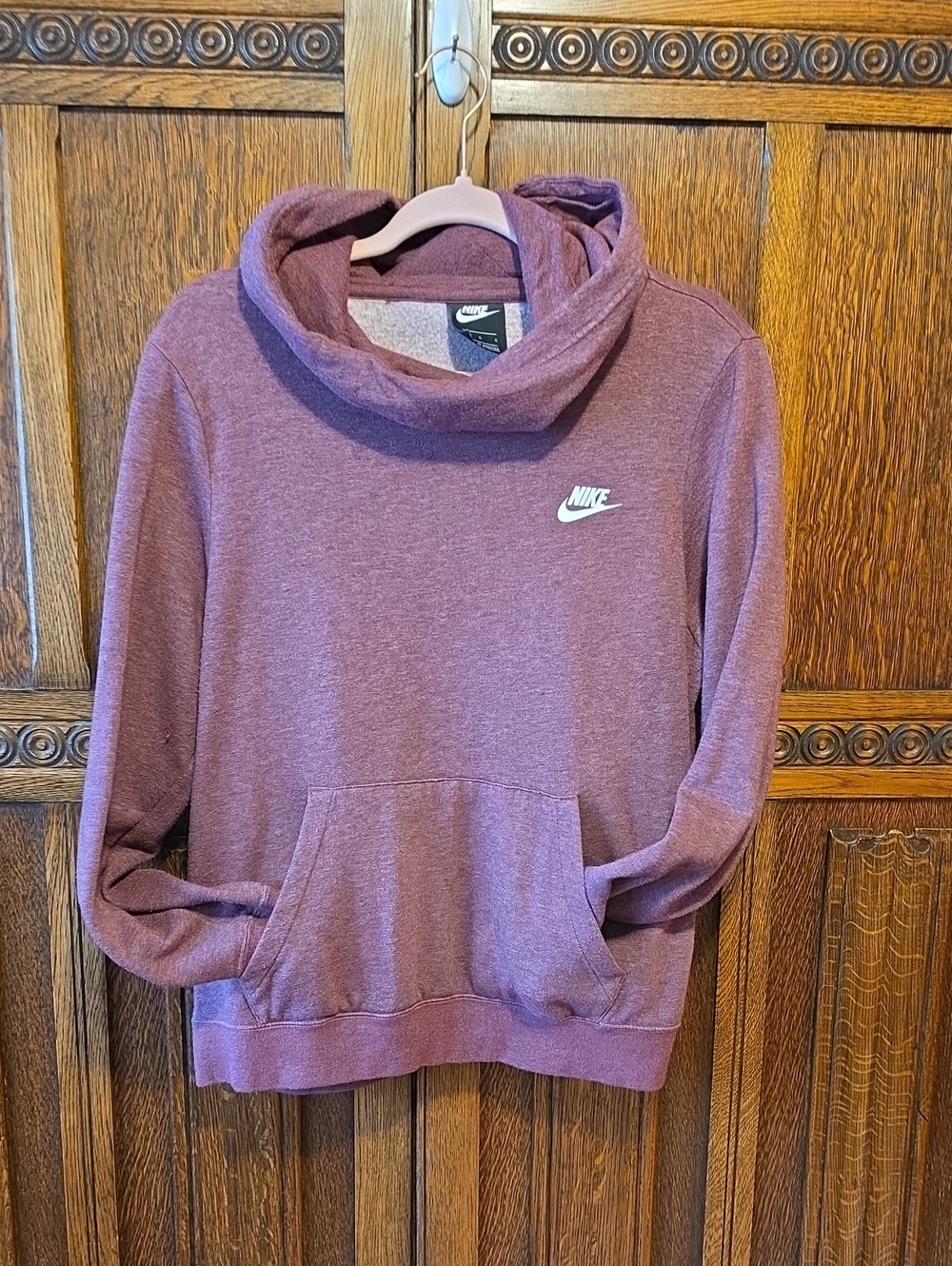 Nike Women's Heather Plum Cowl Neck Pullover Sweater